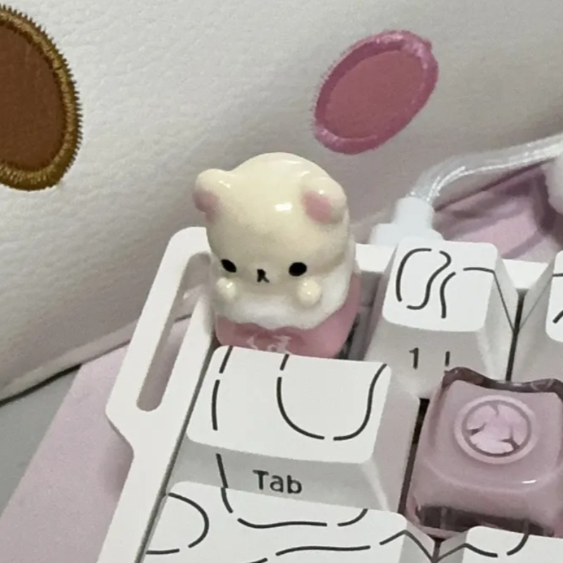 Desk Setup Equipment - Kawaii Rilakkuma Keycaps Relax Bear Artisan