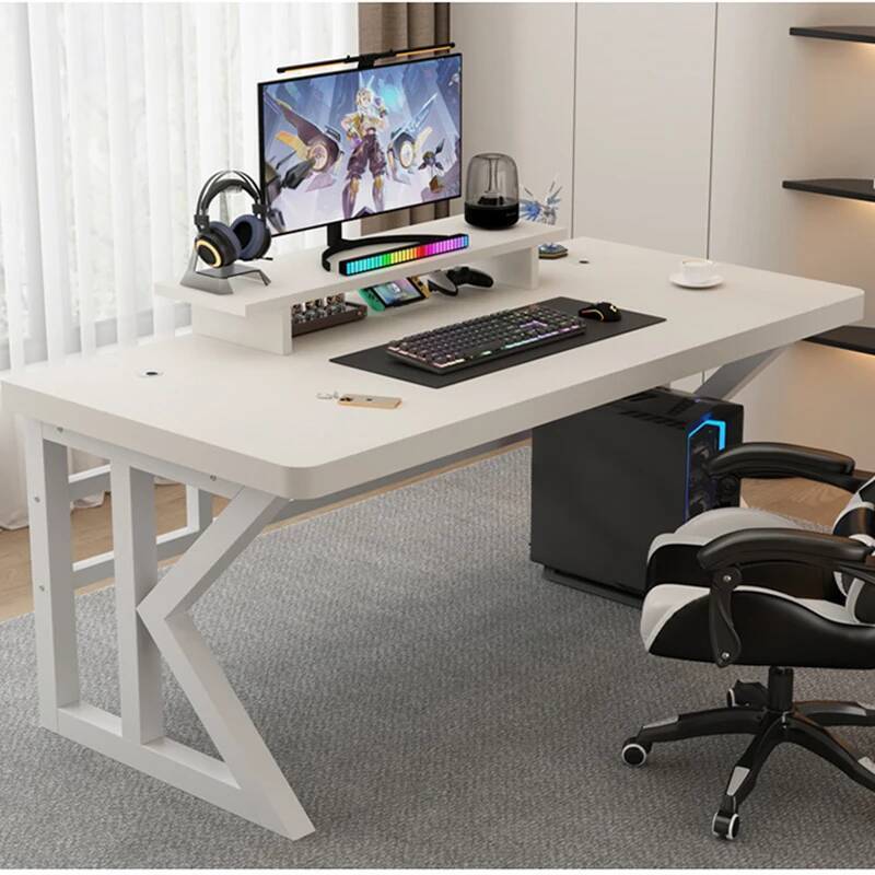 Desk Setup With Laptop And Monitor - Shaped L Gaming Desk Table Pliable