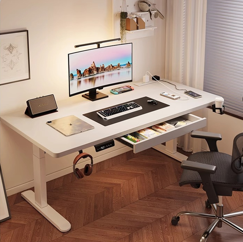 Desk Setup Home Office - Modern Iron Dual Motor Electric Standing