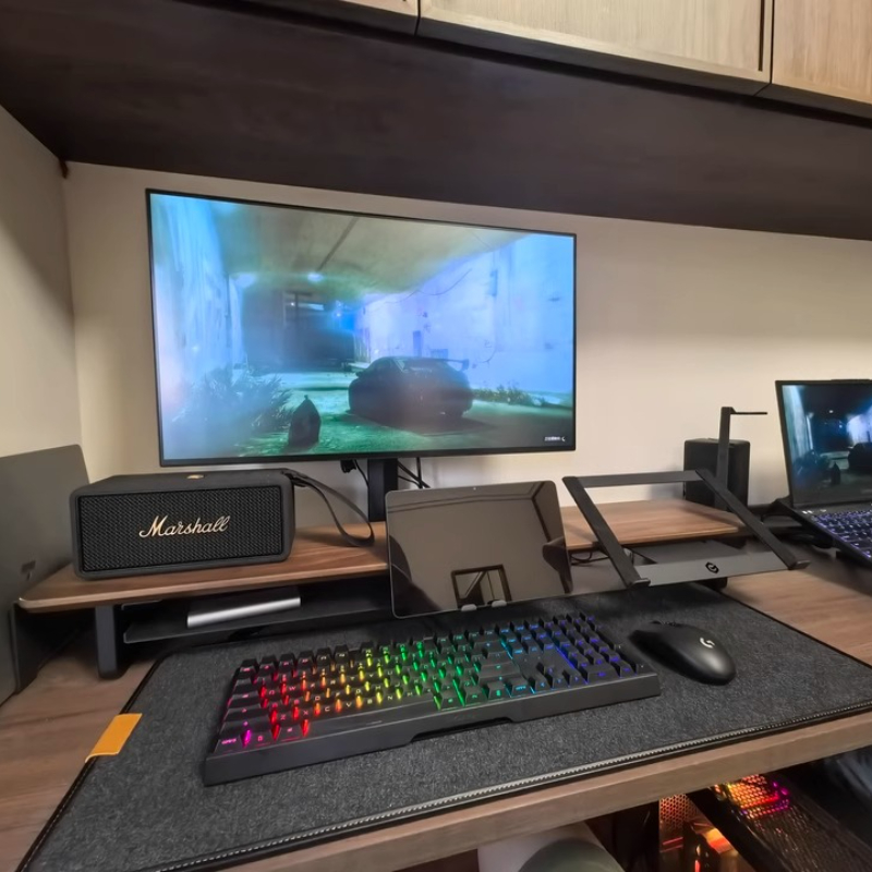 Desk Setup With Laptop And Monitor - Modular Monitor Riser Stand Ergonomic Desk