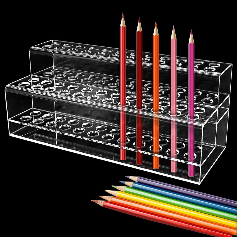 Transparent Acrylic Pen Holder - Desk Setup Home Office ulasan dan harga