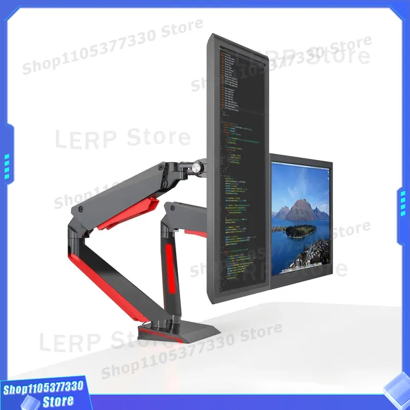 Aluminum Dual Monitor Arm 15 t - Dual Monitor Desk Setup ulasan dan harga