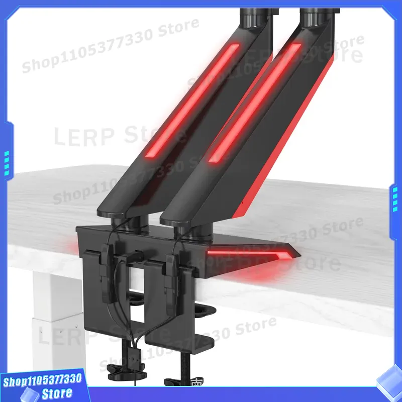 Aluminum Dual Monitor Arm 15 t - Dual Monitor Desk Setup ulasan dan harga