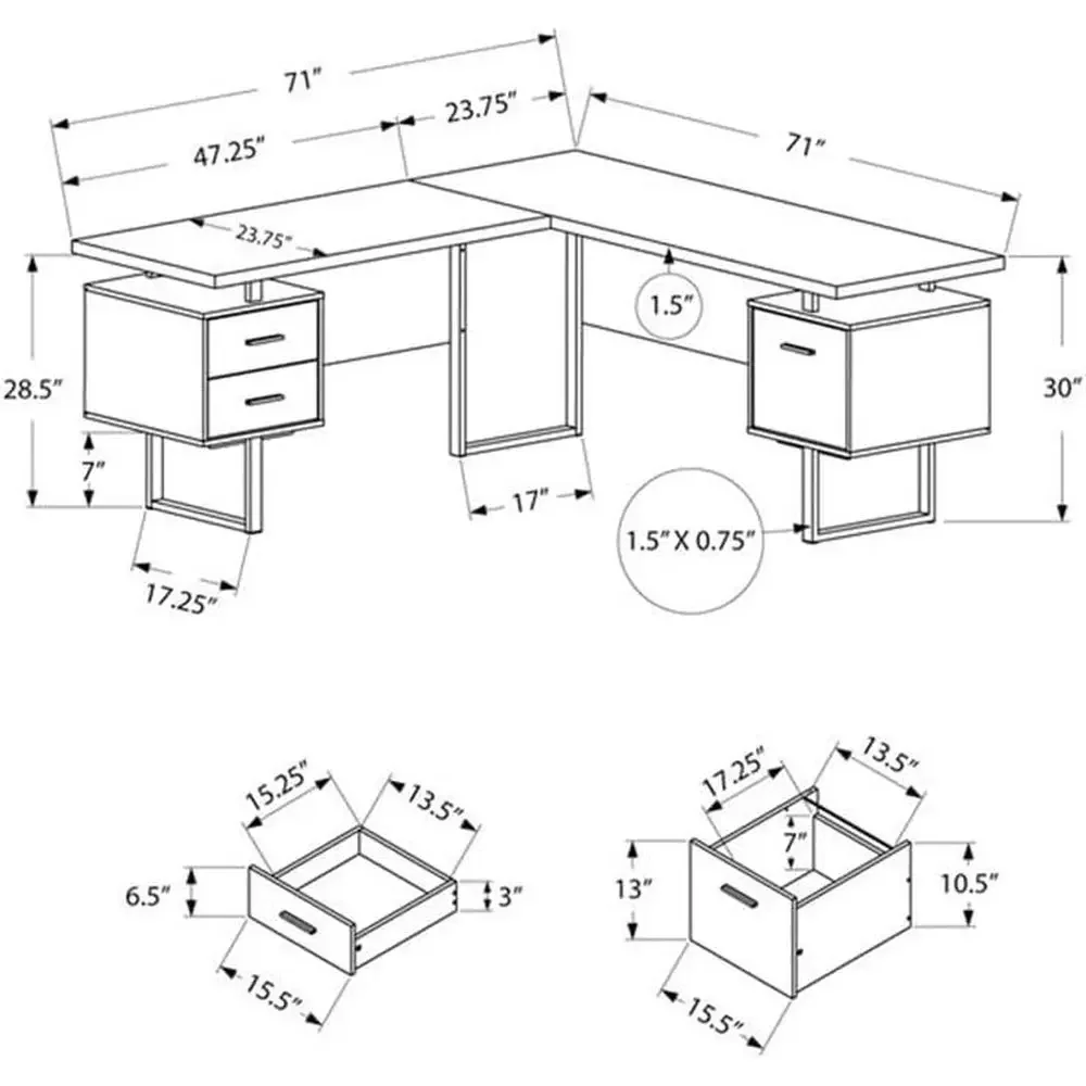 L-Shaped 70 Computer Desk with - Desk Setup Home Office ulasan dan harga