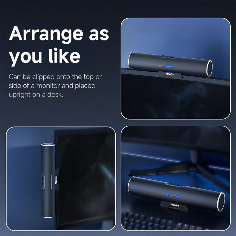 MeeGoo Clip-on Bluetooth Speak - Dual Monitor Desk Setup ulasan dan harga