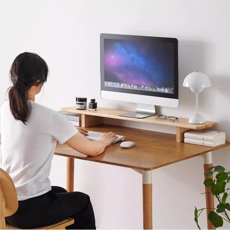 Wooden Monitor Stand Riser for - Desk Setup With Laptop And Monitor ulasan dan harga