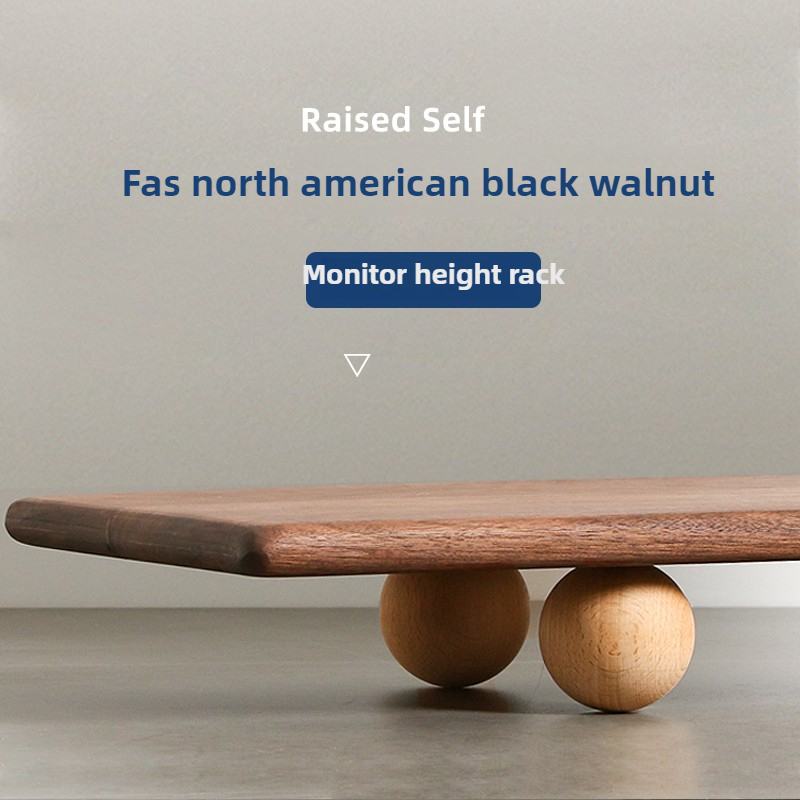 Natural Wood Desktop Riser Dua - Dual Monitor Desk Setup ulasan dan harga