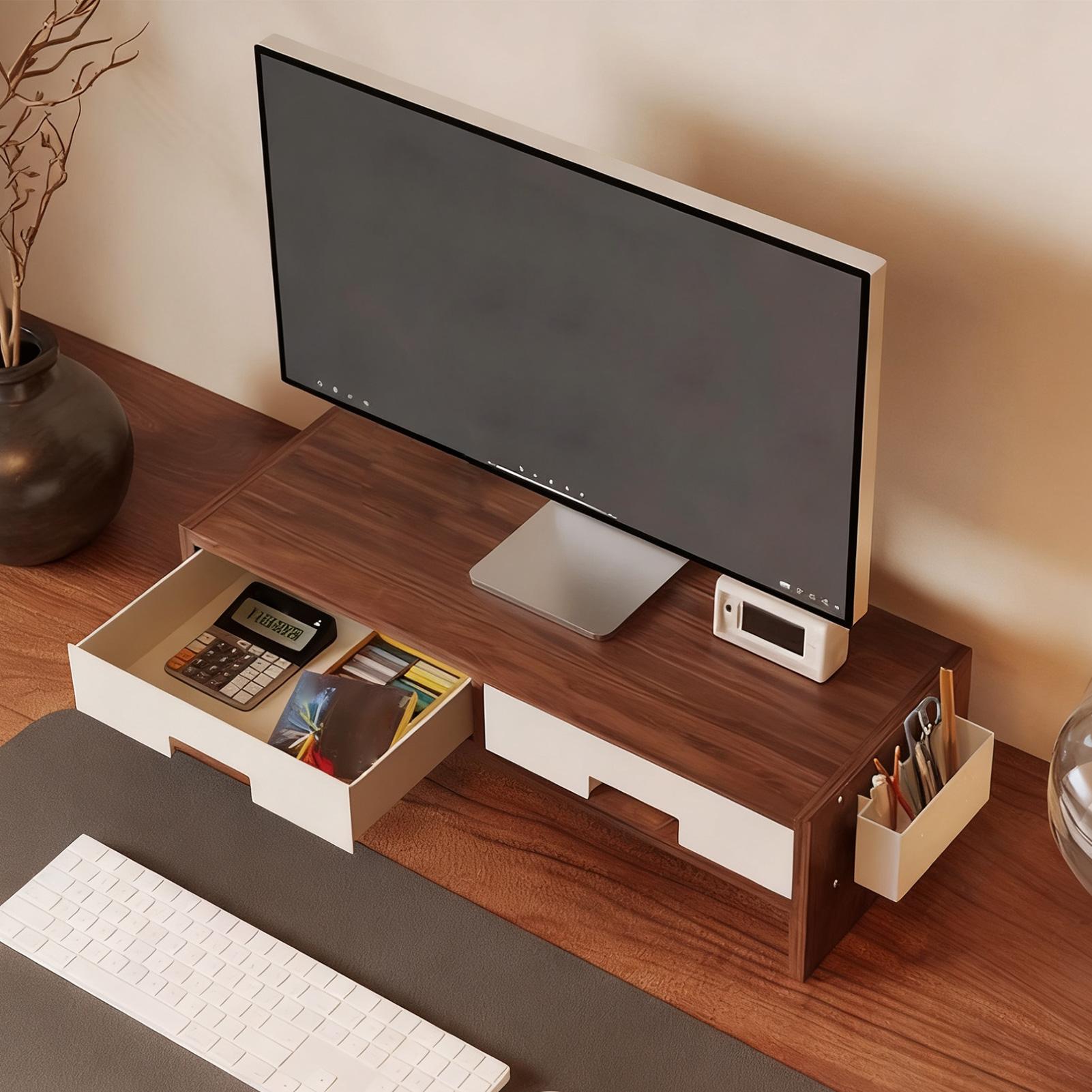 Desk Monitor Stand Riser Doubl - Desk Setup Home Office ulasan dan harga
