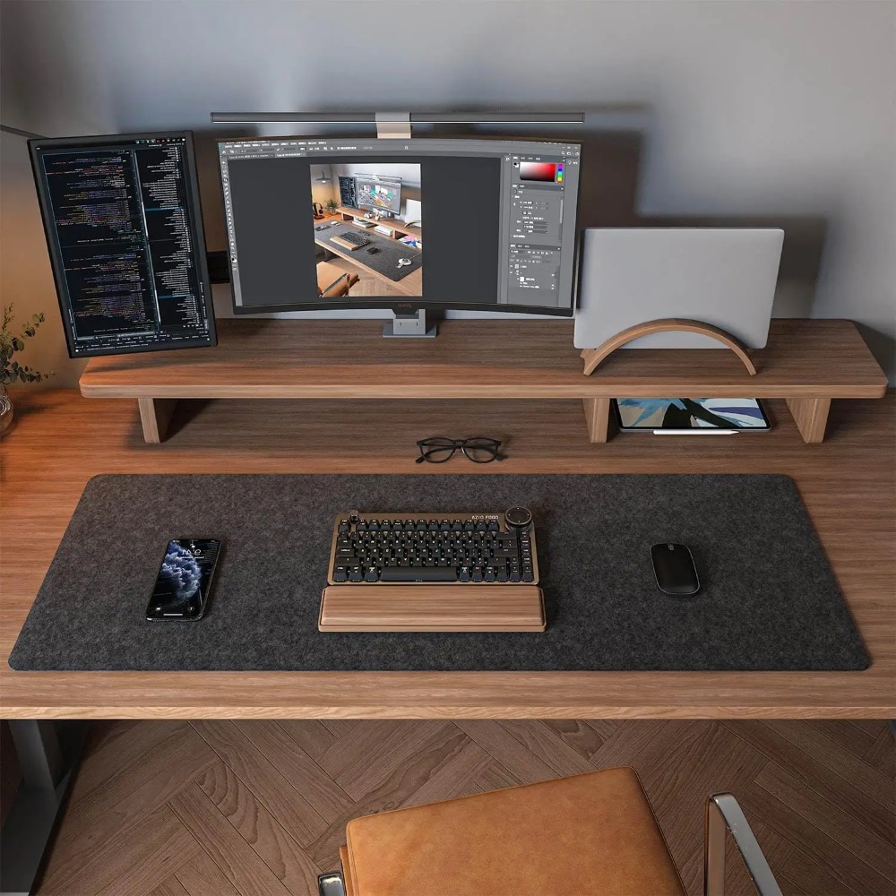 Felt Desk Mat Computer Mat for - Desk Setup Ergonomic ulasan dan harga