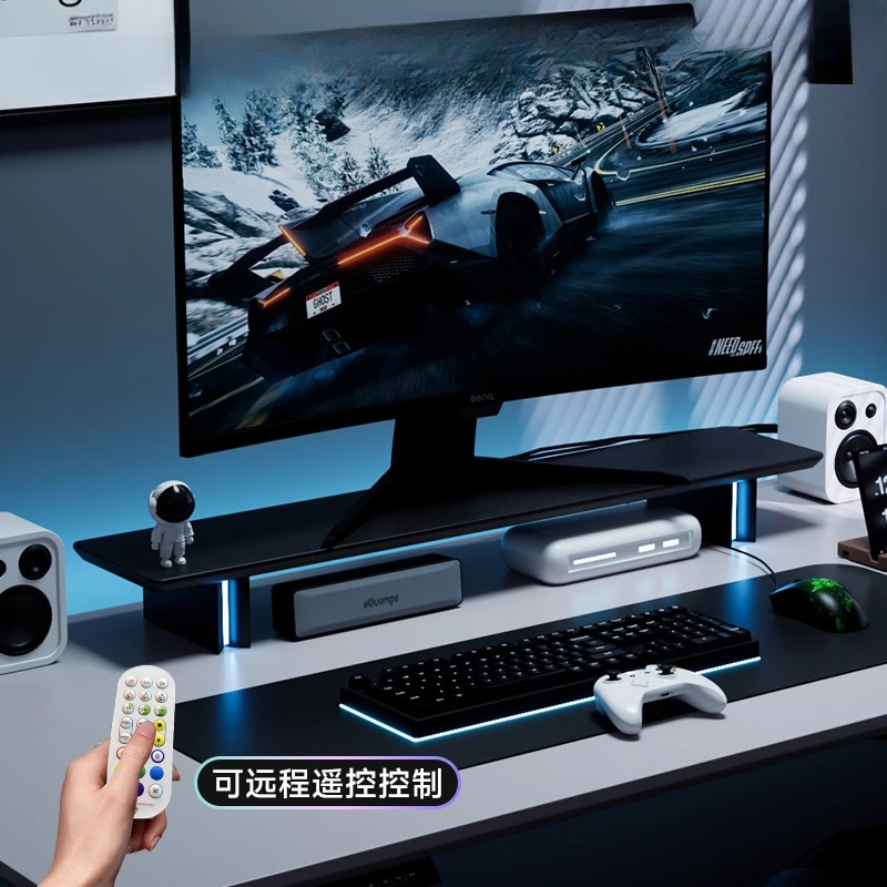 RGB Monitor Stand Ergonomic Co - Desk Setup With Laptop And Monitor ulasan dan harga