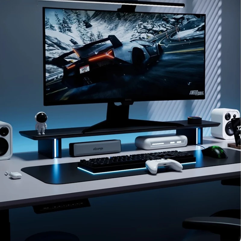 RGB Monitor Stand Ergonomic Co - Desk Setup With Laptop And Monitor ulasan dan harga