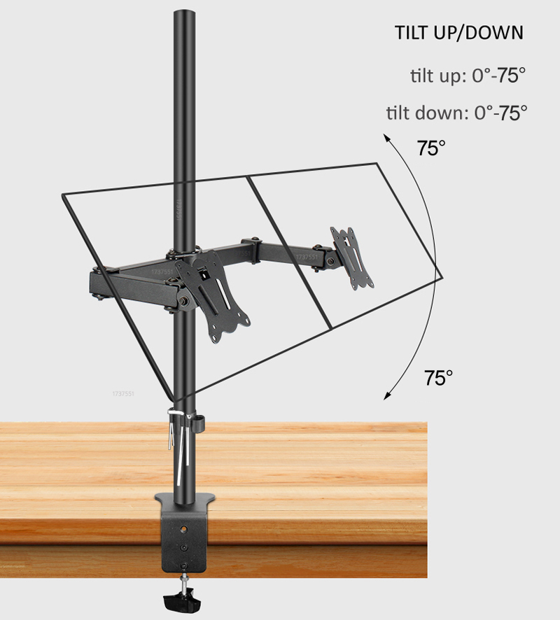 T902-280 360 Rotate Steel 10'- - Dual Monitor Desk Setup ulasan dan harga