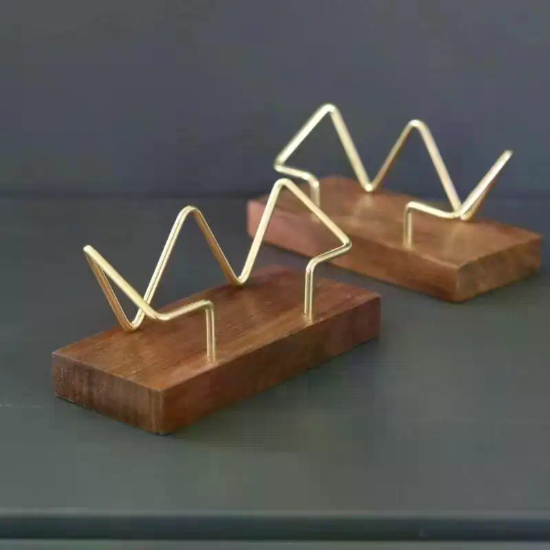 Wooden Business Card Holder Or - Desk Setup Home Office ulasan dan harga