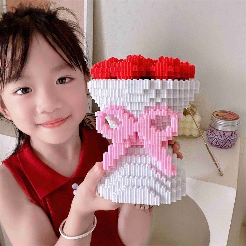 Red Rose Bundle Building Block - Desk Setup Gear ulasan dan harga