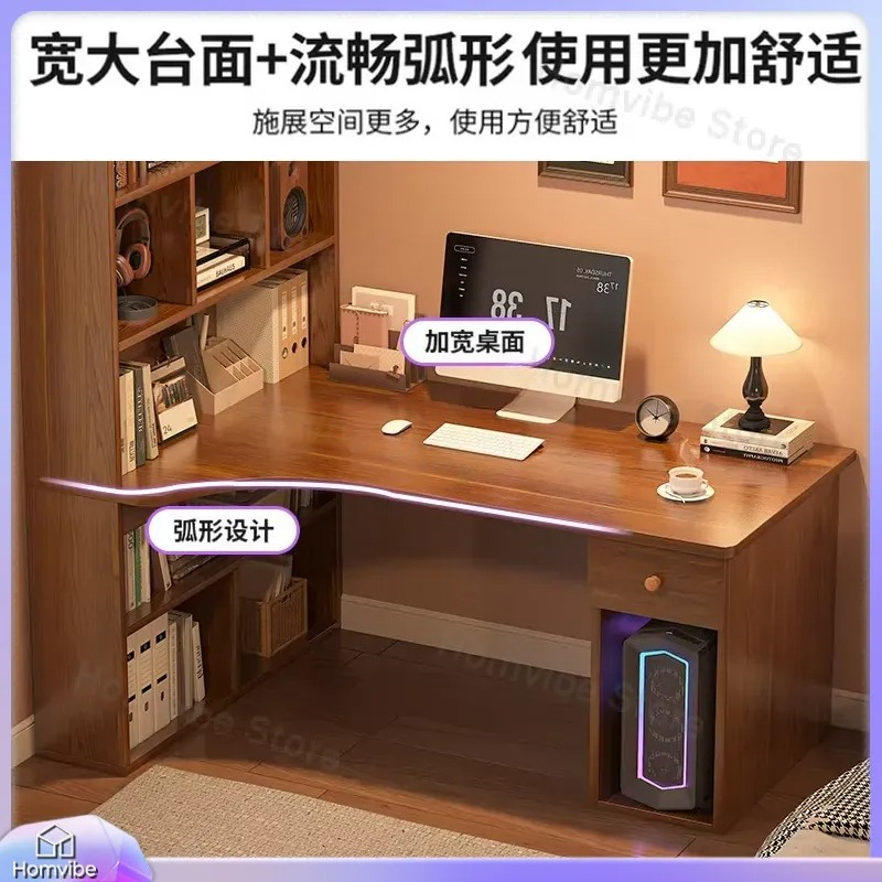 L Shaped Computer Desk with Bo - Dual Monitor Desk Setup ulasan dan harga