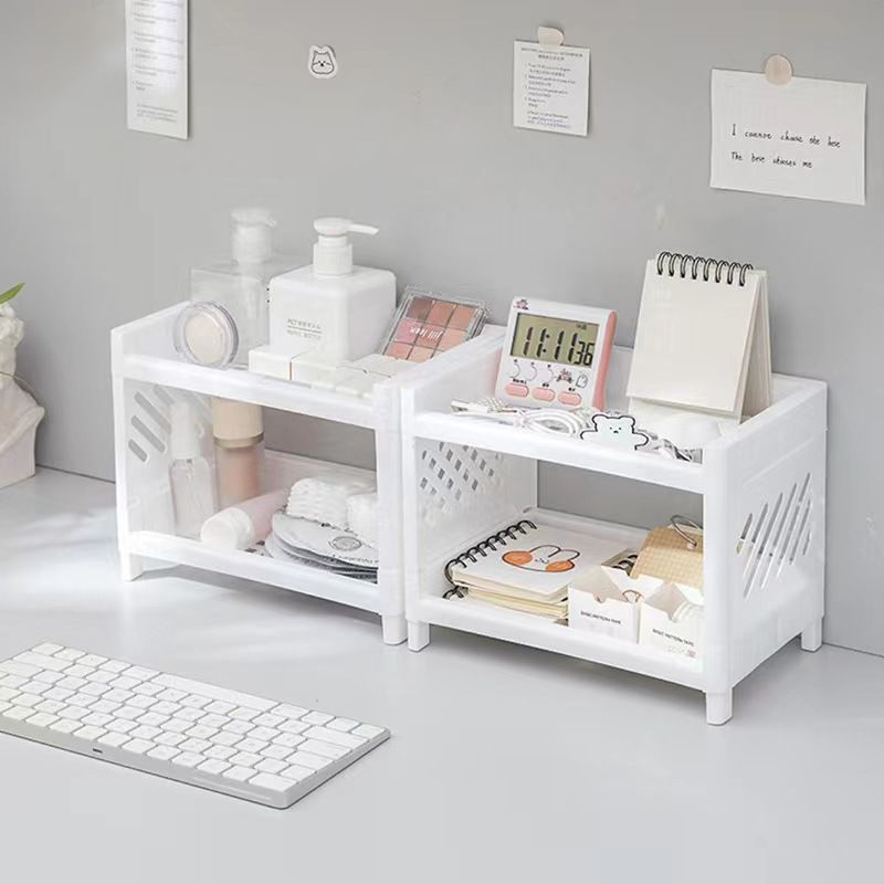 Desktop Storage Rack Multi-Lay - Desk Setup Home Office ulasan dan harga