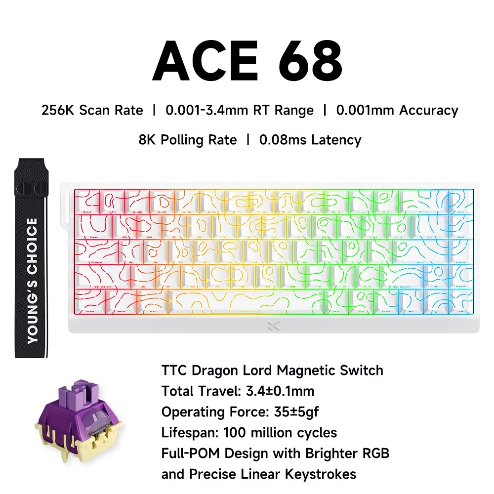 MCHOSE ACE 68 Magnetic Switch  - Desk Setup Programmer ulasan dan harga