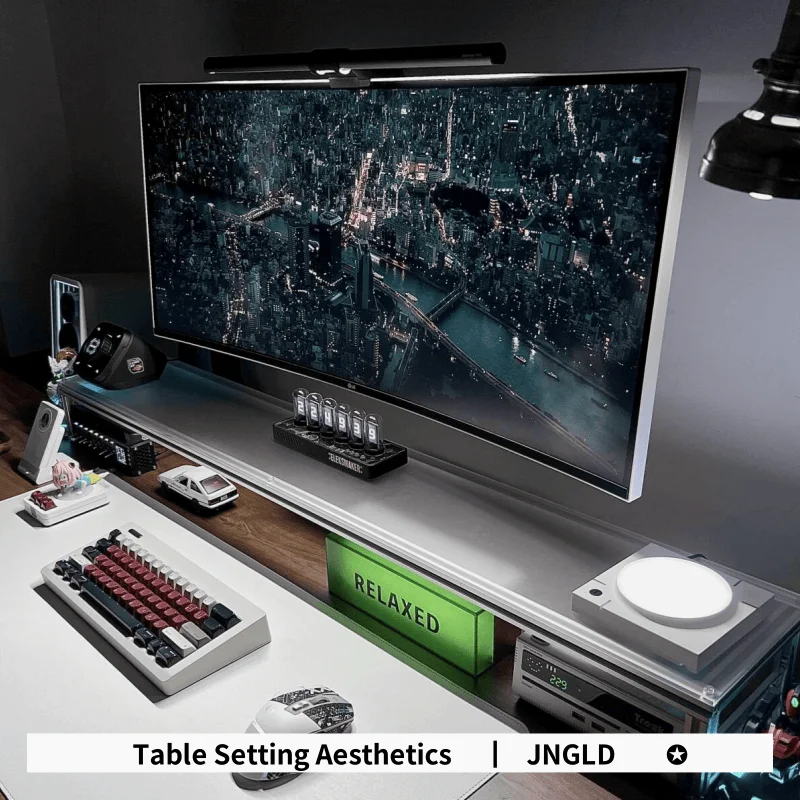 Aluminum Monitor Stand Acrylic - Desk Setup With Laptop And Monitor ulasan dan harga