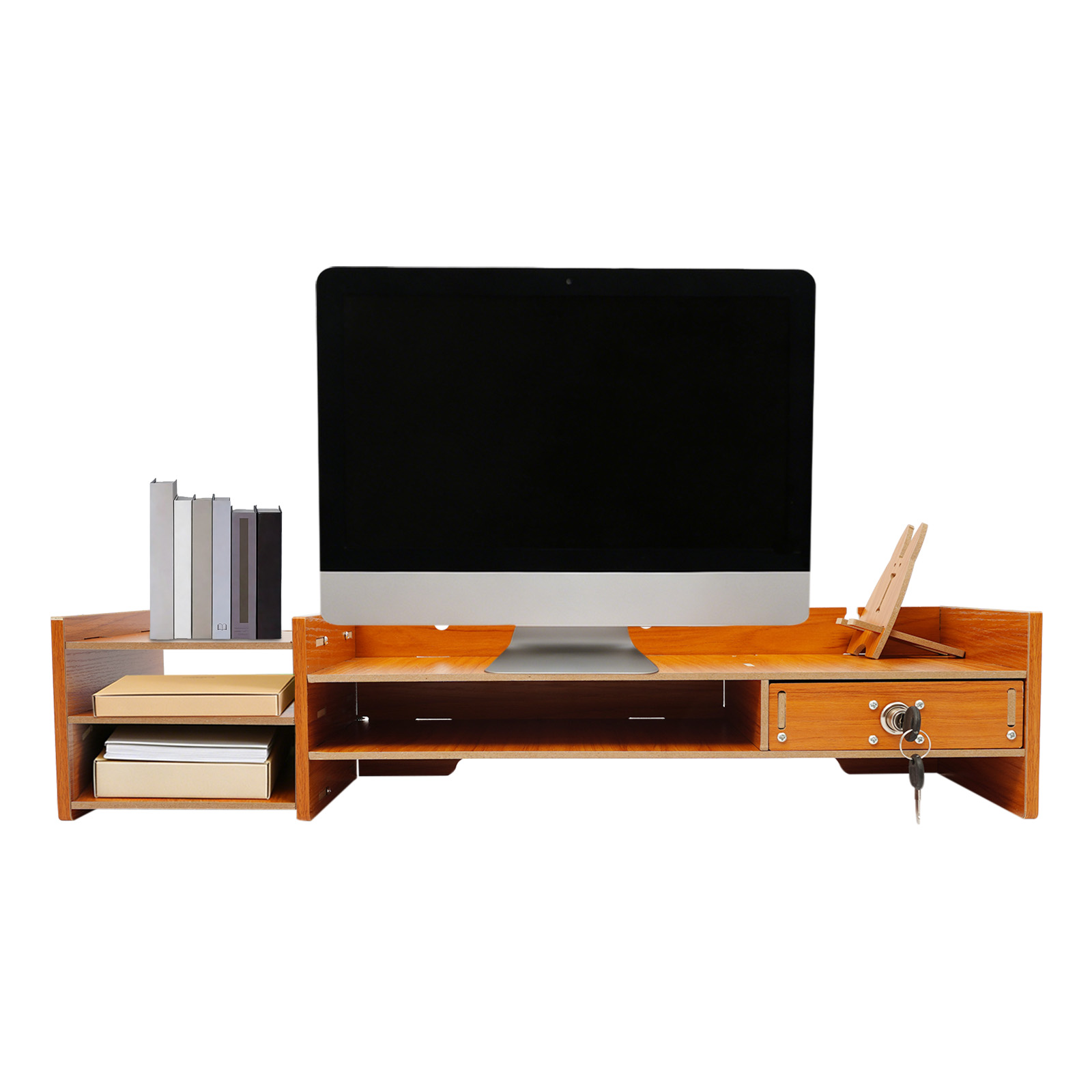 Mdf Ergonomic Monitor Stand Ri - Desk Setup Home Office ulasan dan harga