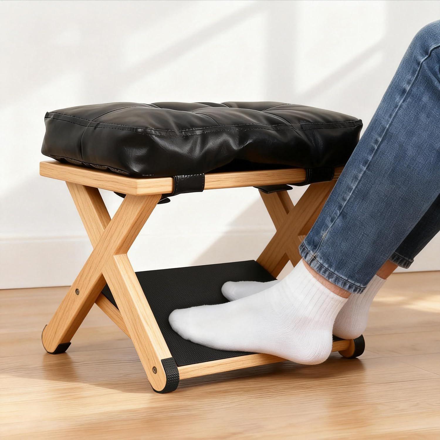 Foot Rest Under Desk Wooden Do - Desk Setup Ergonomic ulasan dan harga
